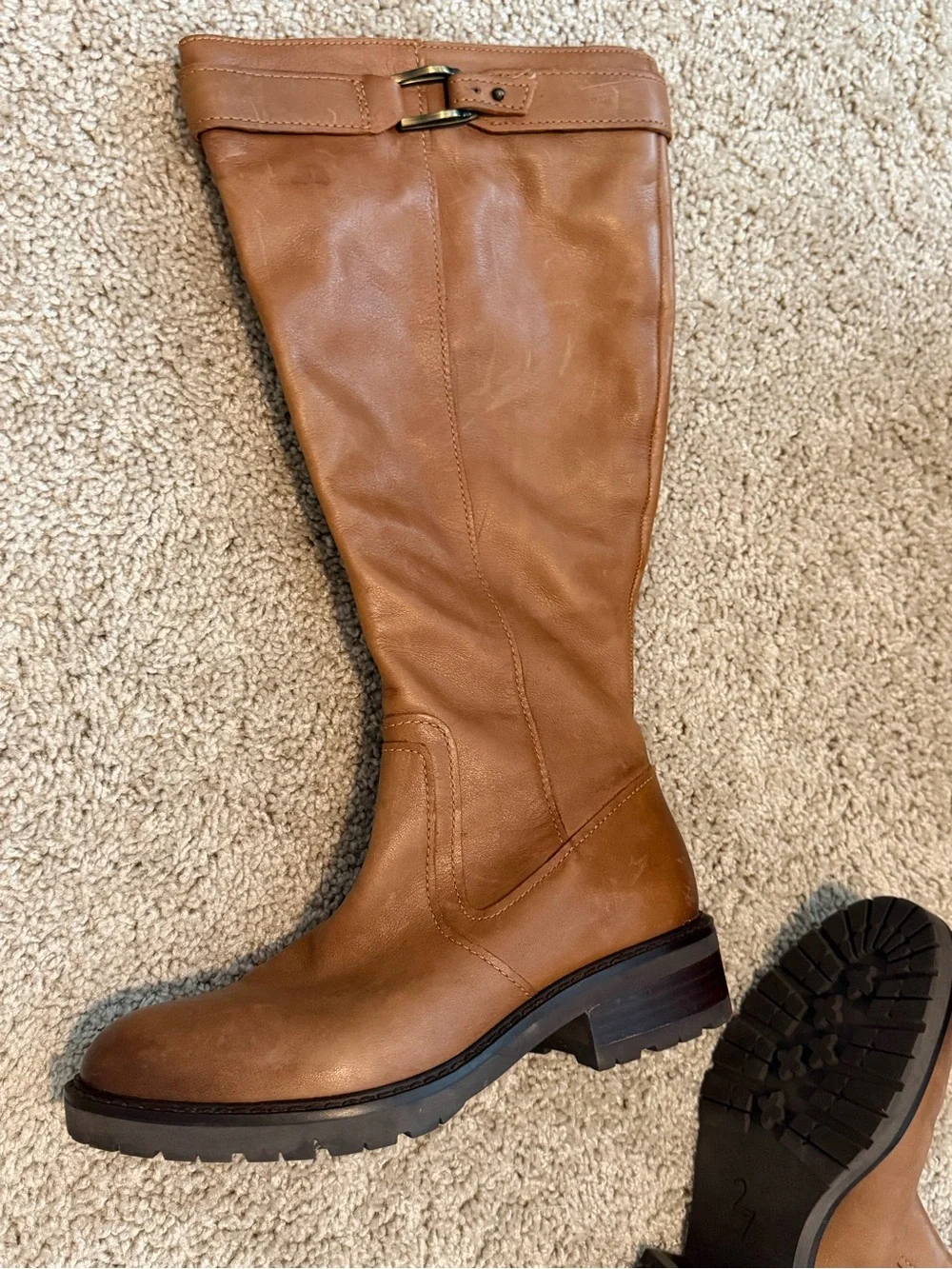 Naturalizer 27 Edit Cayce Chestnut Leather Knee High Boots Women’s Size 6